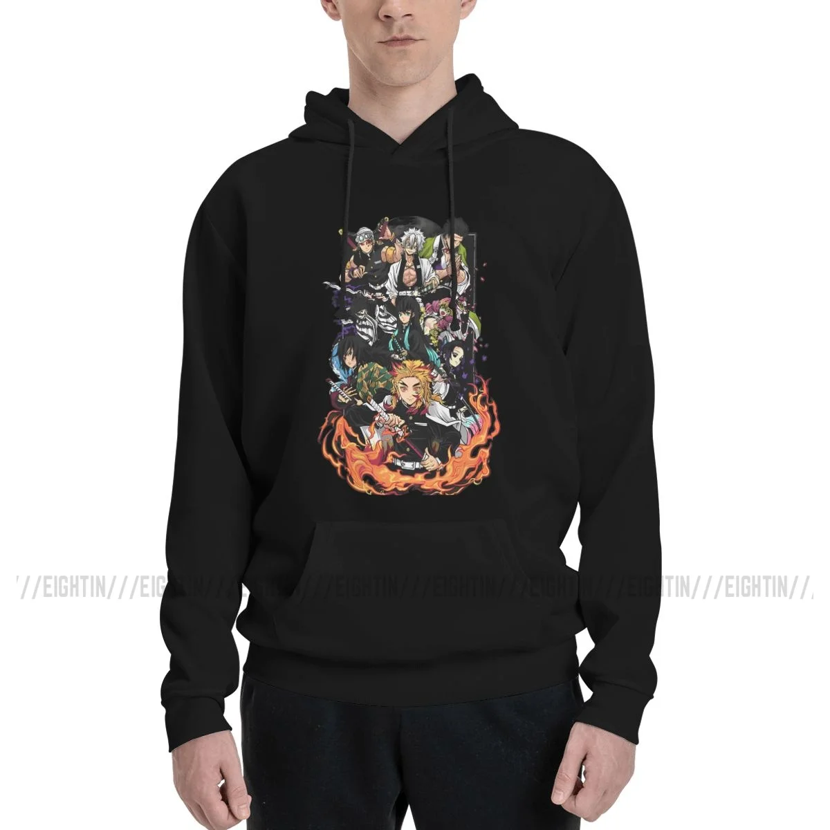

Anime Demon Slayer Funny Sweatshirts Men's Oversized Hoodies Winter Pullover
