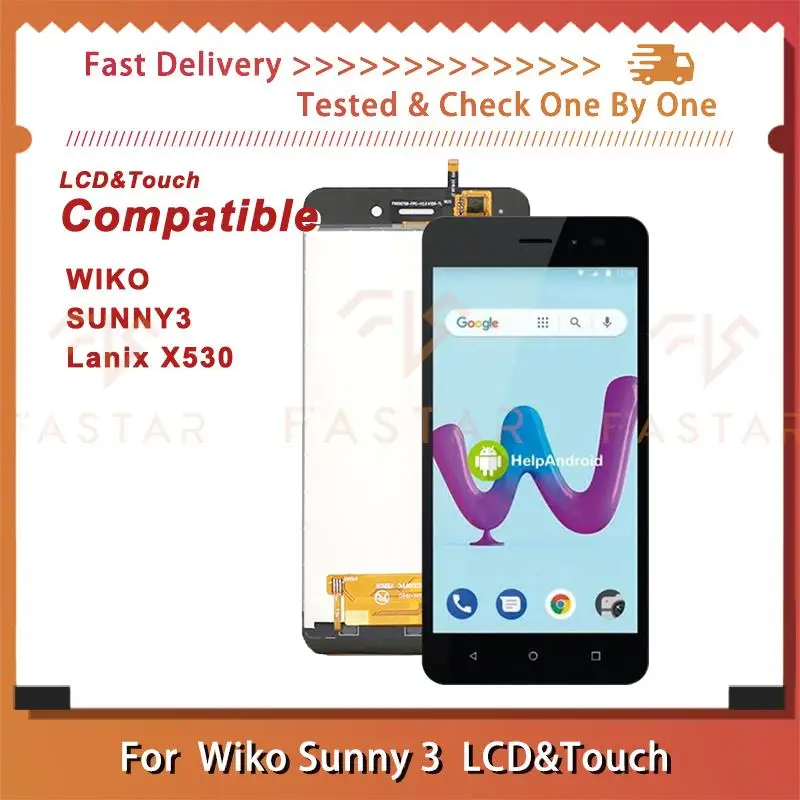 

5.0"Tested For WIKO SUNNY 3 LCD Display Touch Digitizer Assembly replacement phone Screen WIKO SUNNY3 Lanix X530 lcd