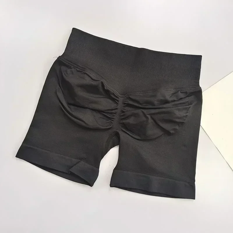 Women's high-waisted yoga pants fitness pants summer new high-elastic fitness training peach hip lift sports three-point shorts