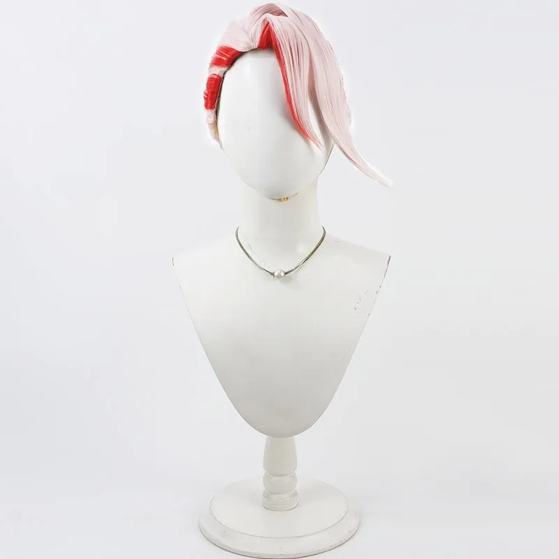 Synthetic Hair Karna Cosplay Wigs Game Fate FGO Karna Halloween Short Straight White Mixed Red Cos Wig Heat Resistant