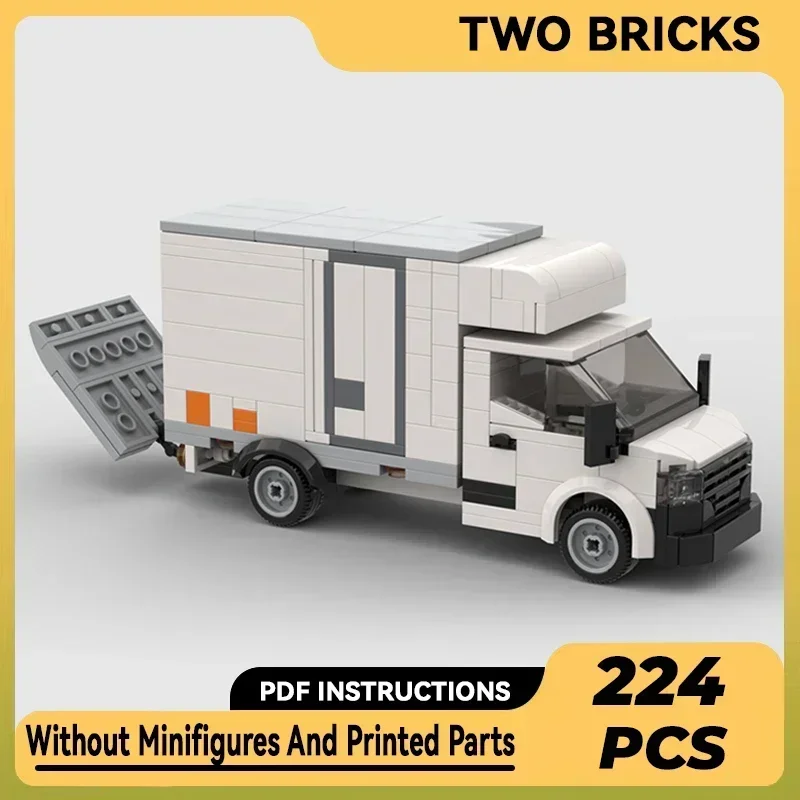 City Car Model Moc Building Bricks Urban Refit Refrigerated Van Technology Modular Blocks Gifts Christmas Toys DIY Sets Assembly