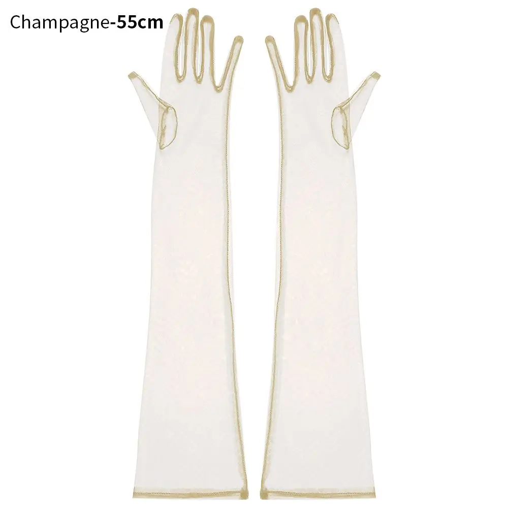 1 Pair New Fashion Clothing Accessories Ultra Thin Wedding Bridal Gloves Tulle Gloves Bridal Gown Mittens Party Dress