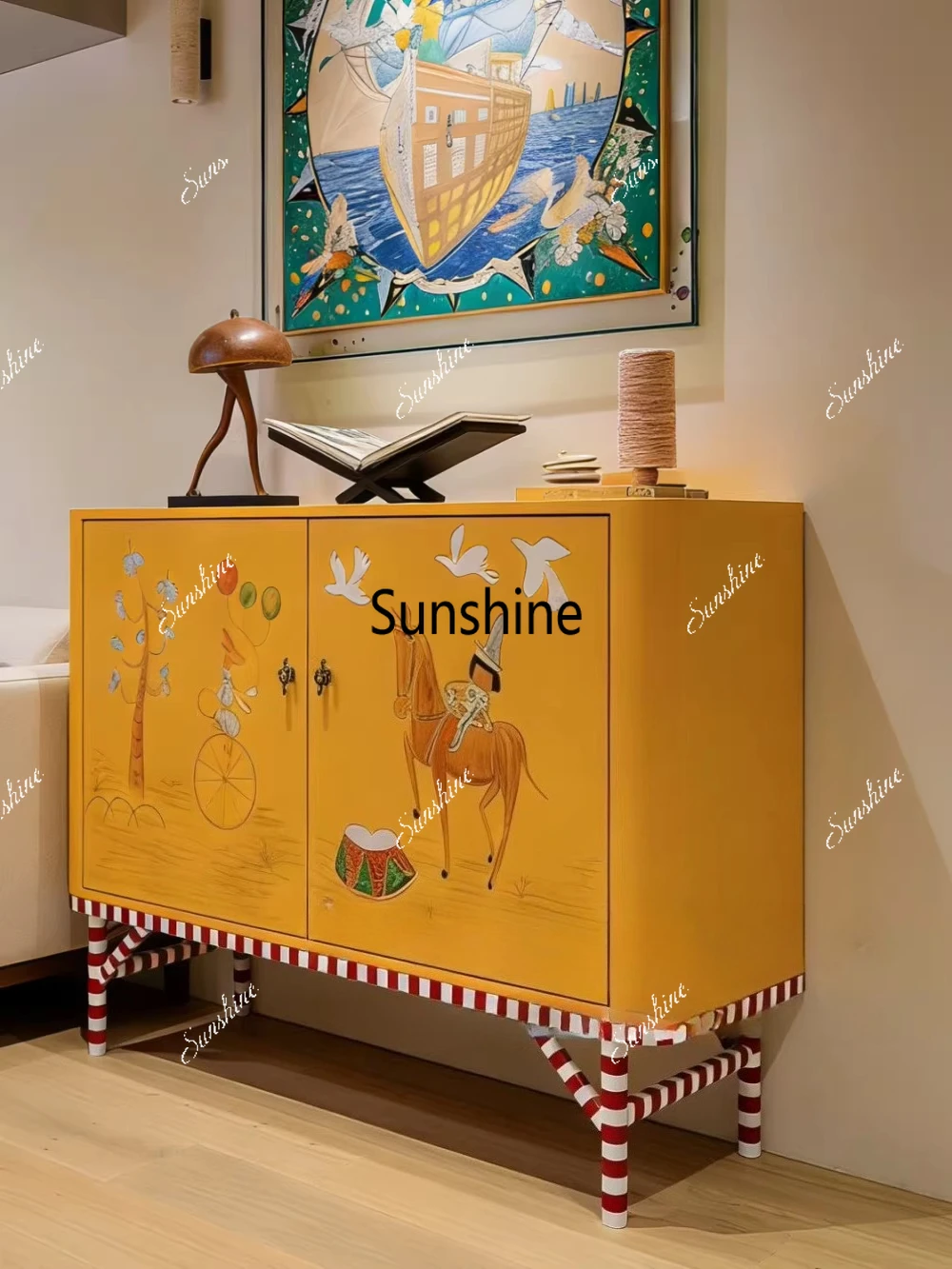 

Американский декоративный шкаф из массива дерева, домашний шкаф для прихожей, ретро-тумба нестандартной формы