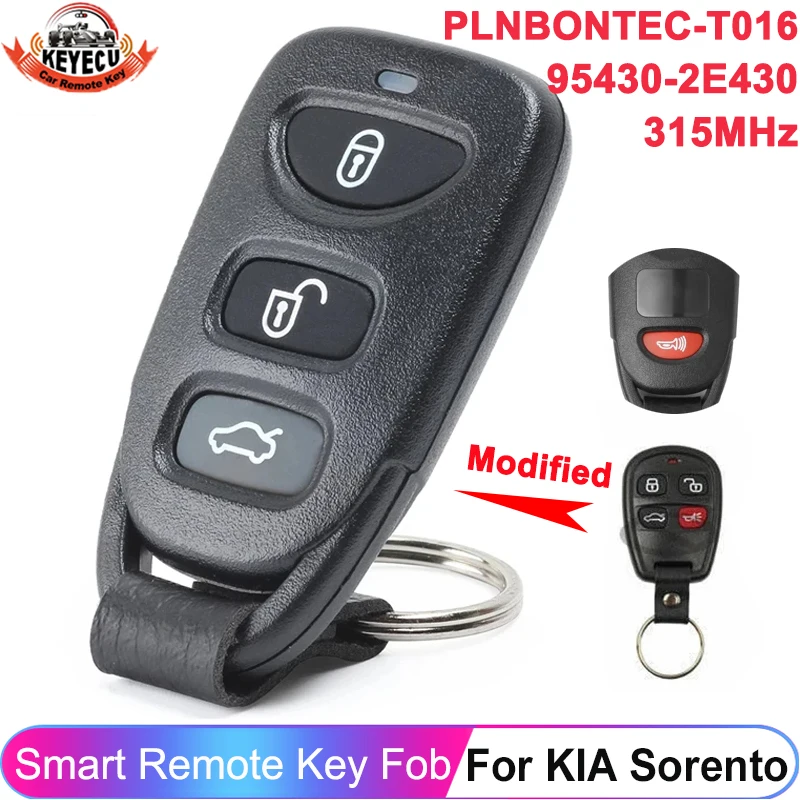 

KEYECU 3+1 4 Button For KIA Sorento 2004 2005 2006 Upgraded Car Remote Control Key Fob 315MHz PLNBONTEC-T016 P/N: 95430-2E430