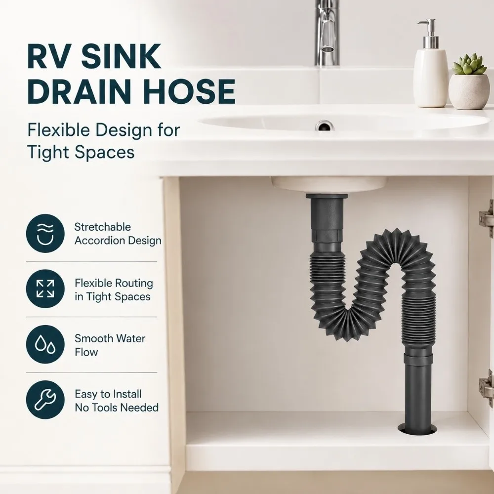 Flexible Silicone Sink Drain Hose Anti Odor Bendable Sink Drain Accessory Easy Install Soft Silicone Wash Basin Drain Pipe