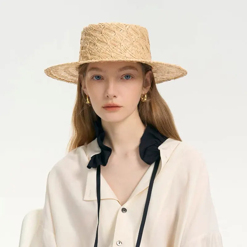 Fashion Simplicity Handmade Raffia Straw Hat For Women Summer Beach Casual Cap High Quality Korean Designer Sombrero Mujer Playa