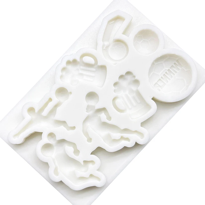 Football Silicone Sugarcraft Mold Resin Tools Cupcake Baking Mould Fondant Cake Decorating Tools