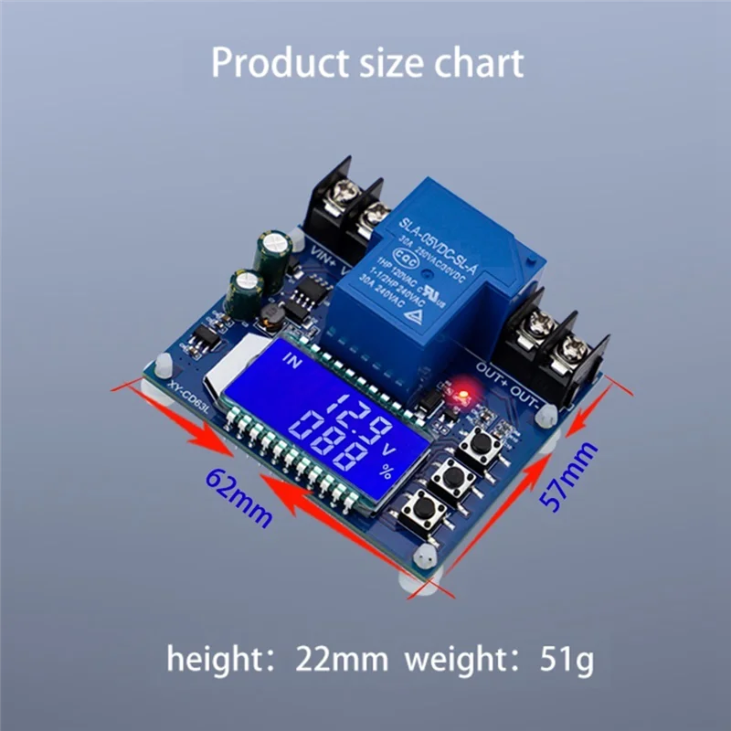 XY-CD63L 30A Battery Charge Discharge Controller Low Voltage Cut Off Switch Undervoltage Overvoltage Protection Display