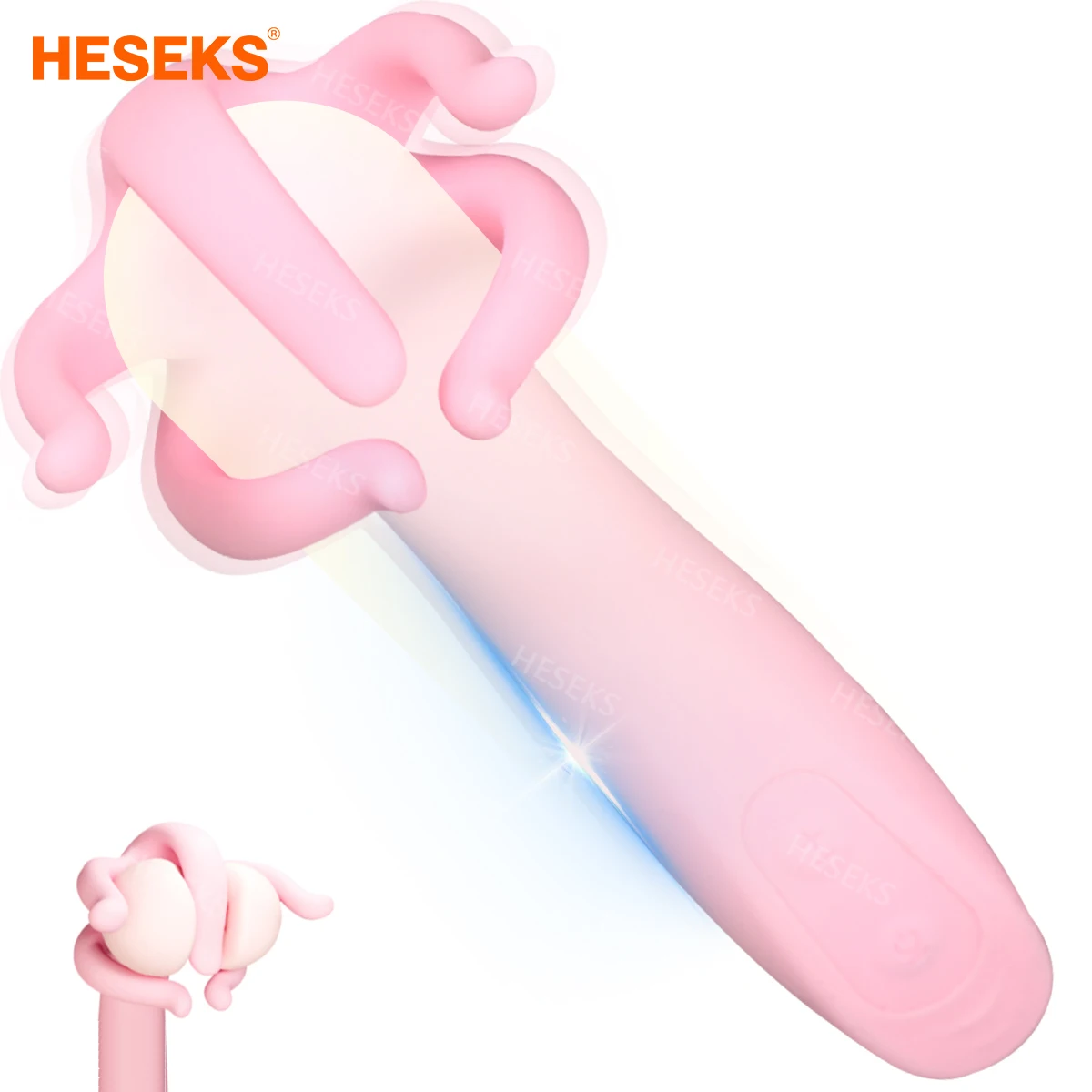 HESEKS Male Masturbator Penis Vibrator Extended Exercise Penis Trainer Glans Stimulator Male Stroker Adult Sex Toys for Men 18+