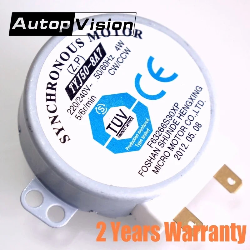 TYJ50-8A7 220-240โวลต์4วัตต์6รอบต่อนาที48มิลลิเมตรDiaไมโครSynchronous Motorสำหรับเป่าอากาศอบอุ่น50/60เฮิร์ตCW/CCWเตาอบไมโครเวฟถาดมอเตอร์กล้องวงจรปิด