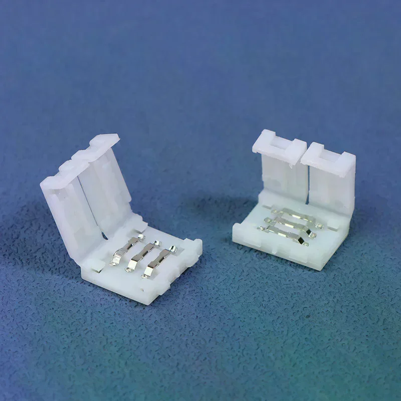 LED Strip Connector 8MM 10MM 2Pin 3Pin 4Pin 3528 5050 RGB Single Color Solderless PCB Board Wire Free Welding Connectors 10Pcs