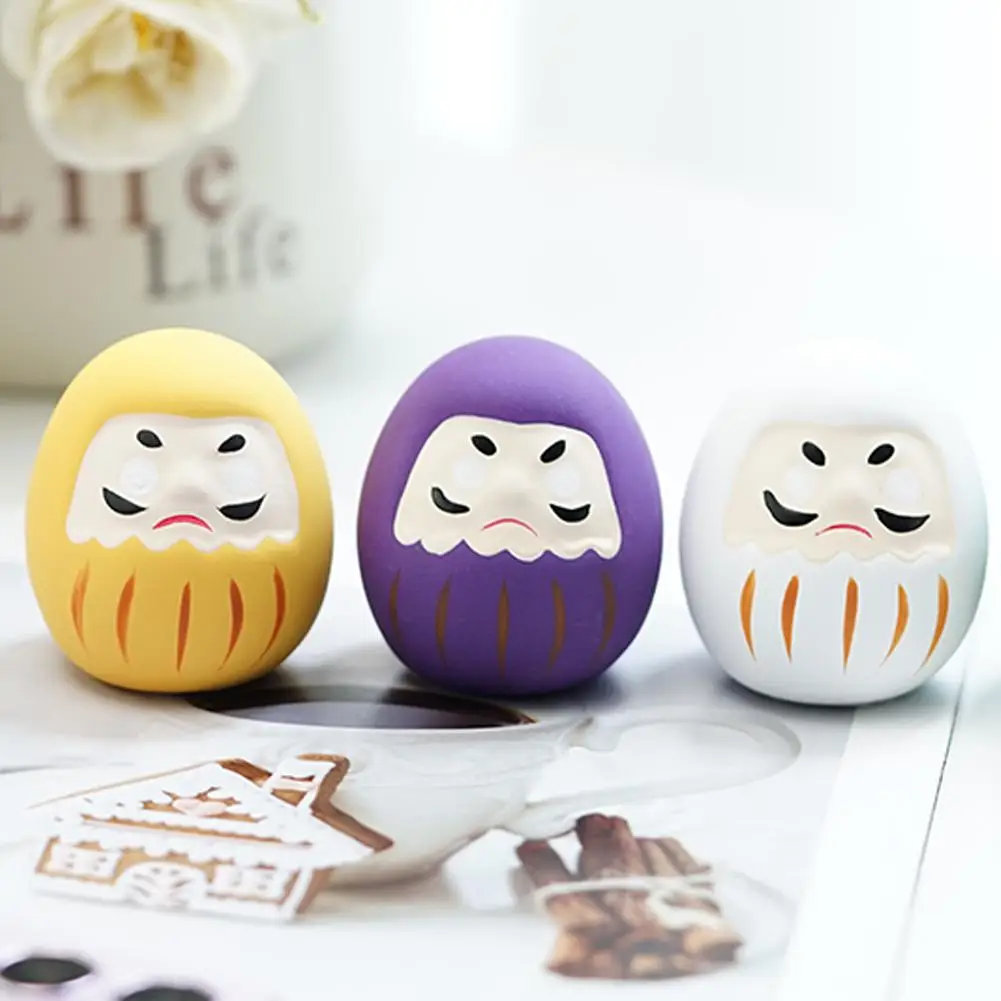 Japanese Ceramic Daruma Crafts 6colors Lucky Charm Home Fortune Miniature Decor Desk Gifts Accessories Landscape