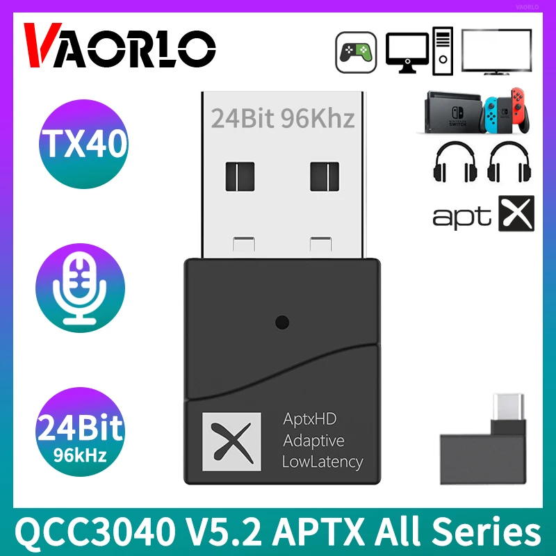 VAORLO TX40 USB Bluetooth 5.2 오디오 트랜스미터 사용 후기 및 추천