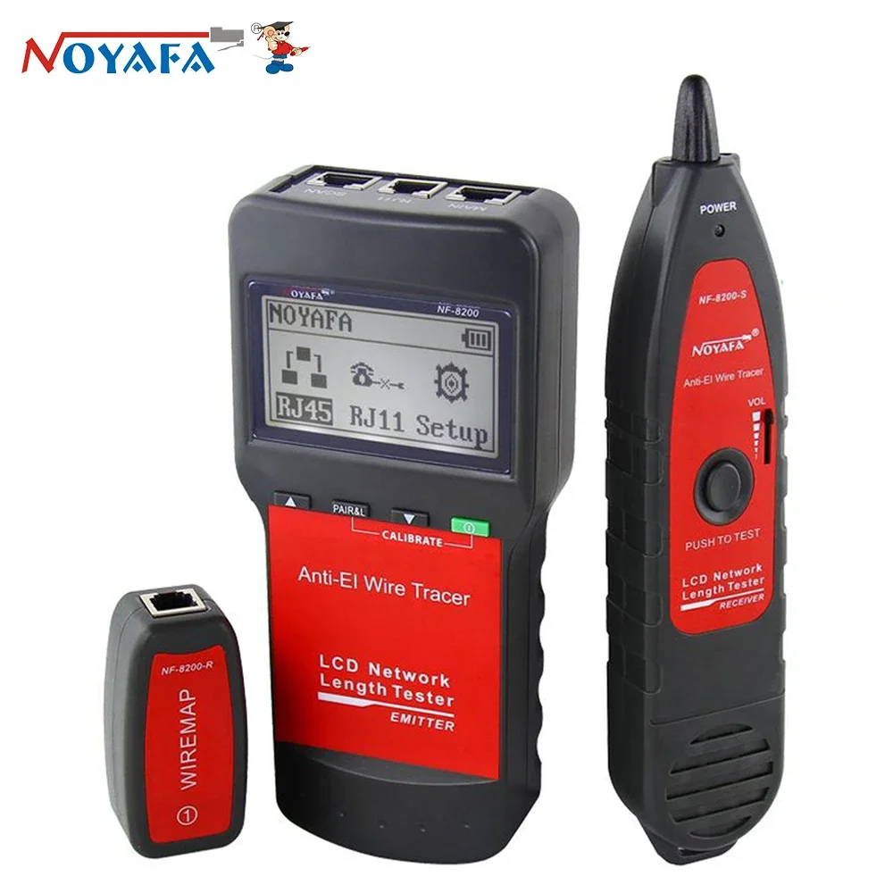 

NOYAFA Network Cable Tester Length Measurement Cable Continuity Tester Anti-Interference Wire Tracker with LCD Display NF-8200