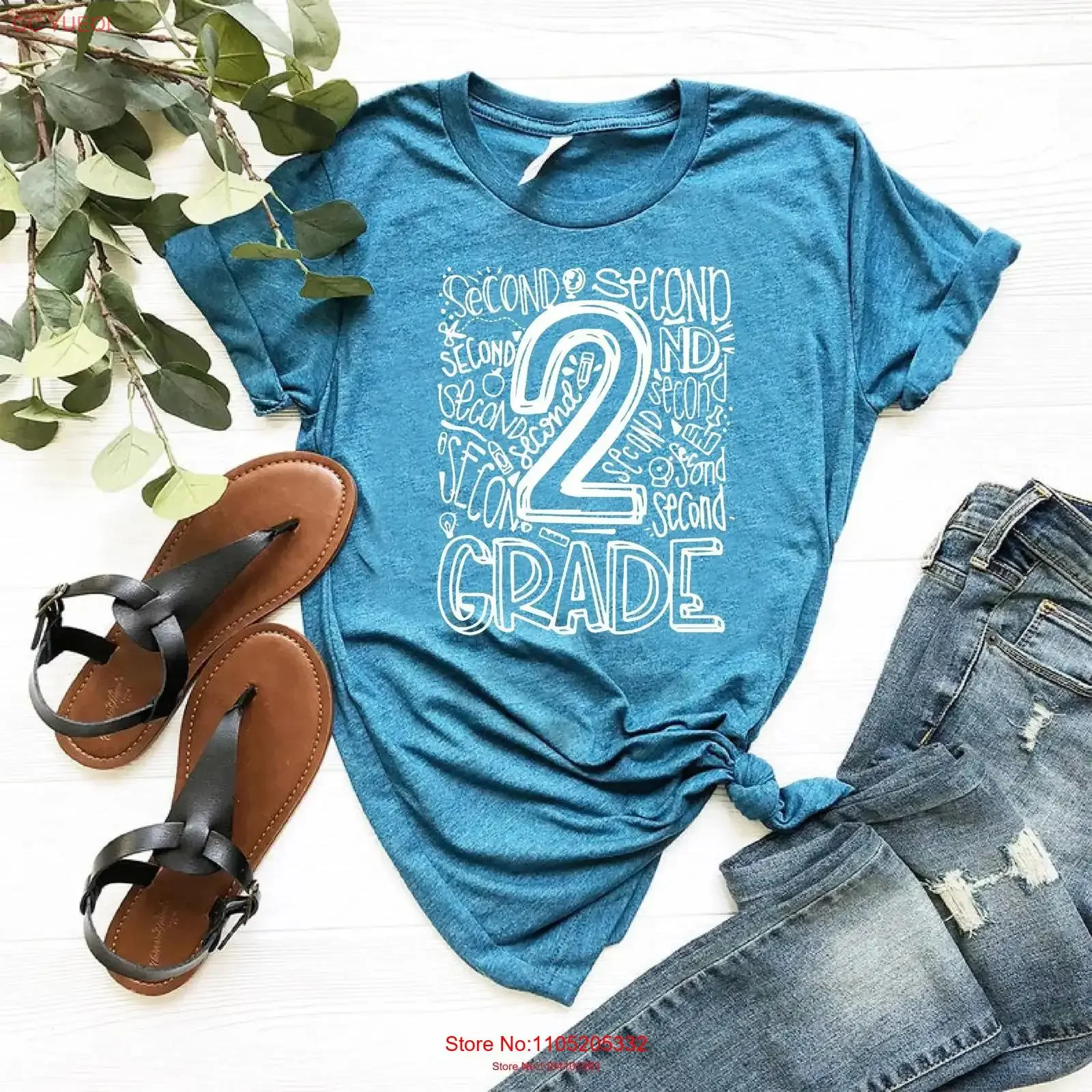 2nd Grade T Shirt Second Teacher Level 2n Typography Hello vintage Washed Unisex streetwear Versatile Top For Everyday Wear