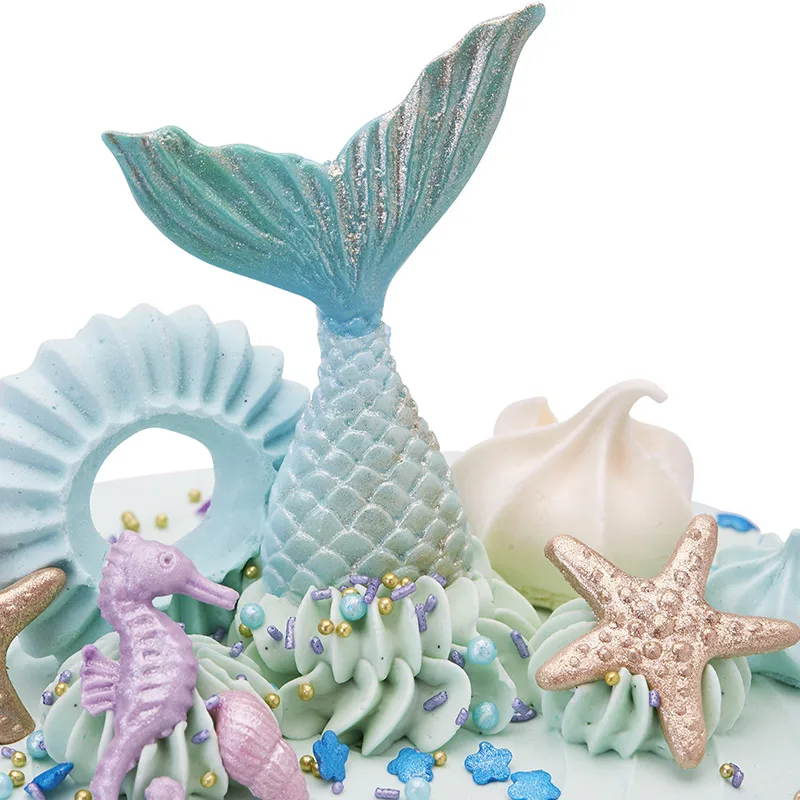 Kinds DIY Shell Starfish Conch Silicone Chocolate Mold Fish Mermaid Tail Fondant Cake Decorating Tools Clay Resin Art Moulds