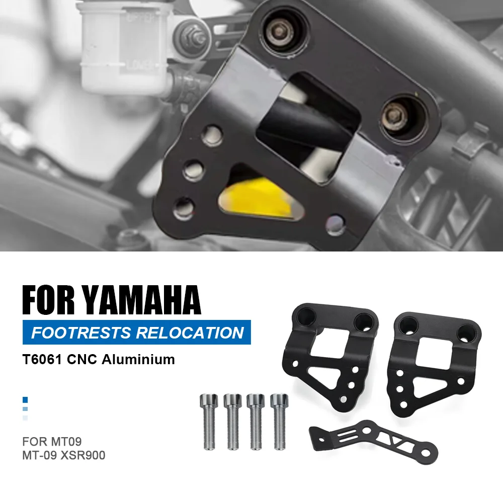 XSR900 For YAMAHA MT09 MT-09 MT 09 XSR 900 2014-2024 Motorcycle Passenger Pedal Adjustment Footrests Relocation FZ09 FZ-09 FZ 09