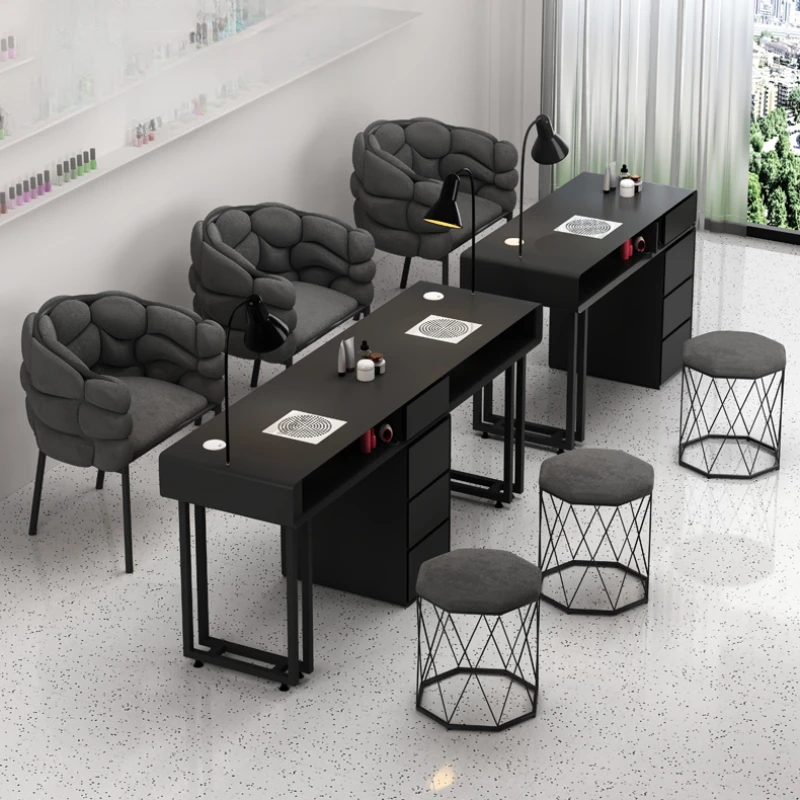 Nordic Luxury Nail Table Simple Salon Speciality Design Nail Table Metal Modern Mesa De Manicure Nail Salon Furniture HD50ZJ