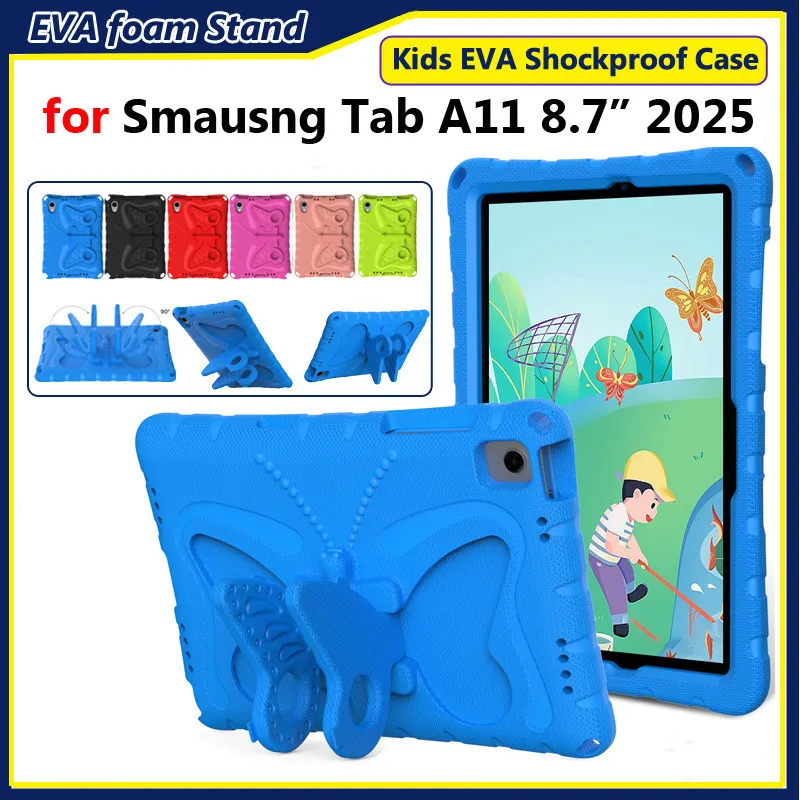 

Case for Smausng Galaxy Tab A11 8.7 Inch 2025 X133 X135 A11 Plus 11" A9 X110 A9 Plus A 8.0A8 10.5 Silicone EVA Stand Funda Cover