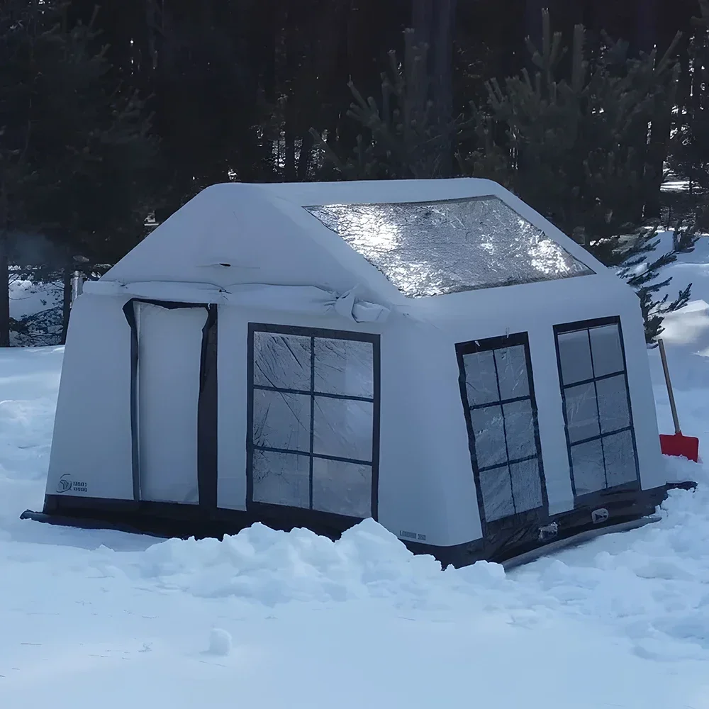 winter air inflatable cabin house camping tent Outdoor Waterproof House Air sealed Tent Household Family Camping Tent