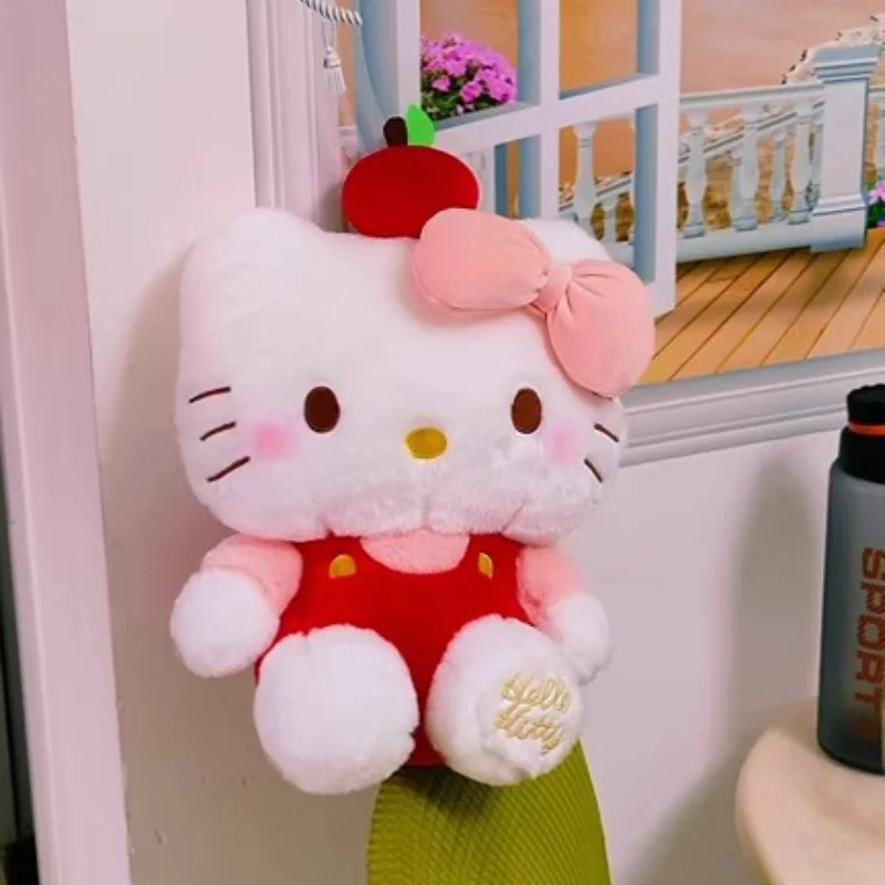 Sanrio Hello Kitty Apple juguete de peluche decoración de la habitación lindo dibujos animados comodidad suave almohada muñeca chico cumpleaños regalos de navidad
