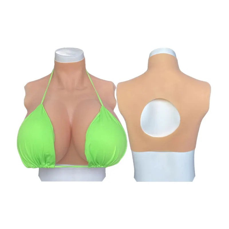 Huge Silicone Breast Forms for Crossdresser Trans Cosplay with Nipple Areola Fake Boobs Shakeable Bodysuit for Transgender