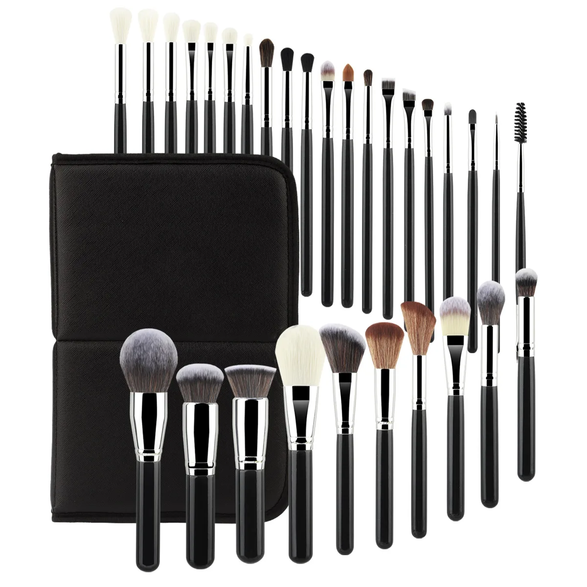 Conjunto de 30 pincéis de maquiagem, pincéis profissionais com cerdas sintéticas para sombra, base e pó, kit de pincéis de técnica real, ferramentas d