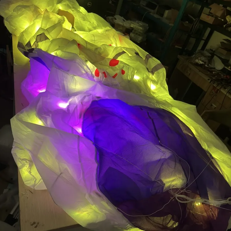 LED Astronaut 4M Soft Inflatable Pendant show kite spaceman ripstop nylon fabric with round corner LED in supper high bright