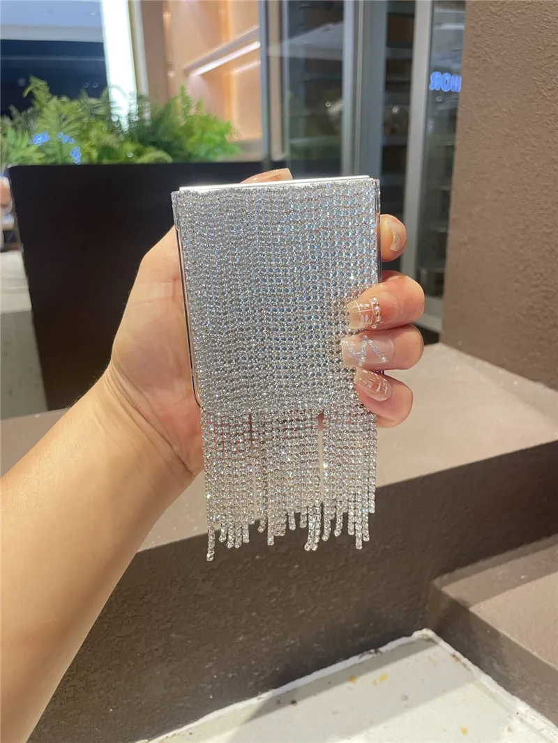 Diy Bling tassels Case For Motorola Razr50 ultra Case Razr40 ultra For Samsung Galaxy Z Flip6 Z Flip5 4 3 Find N3Flip Pocket2