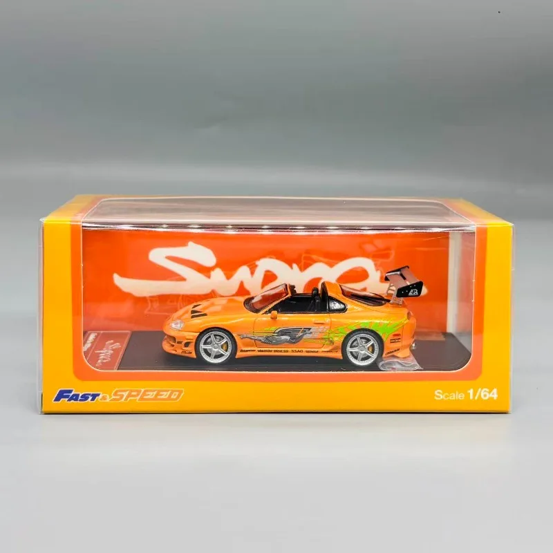 FS 1:64 Toyota Speedmaster A80 FNF modelo de carro em liga fundida, brinquedo para presente de festival de meninos, item decorativo colecionável para adultos.