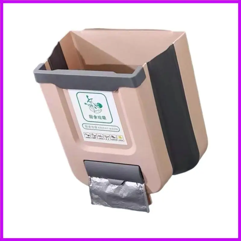 R9CC Collapsible Trash Can for Kitchen Space Saver Campers Trailer Hanging Waste Bin