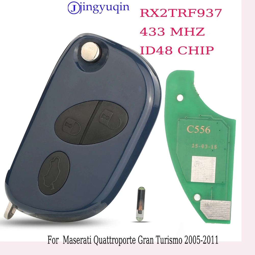 

Чехол для ключа дистанционного управления Jingyuqin для Maserati Quattroporte Gran Turismo 2005-2011 RX2TRF937 ID48Chip 433MHz