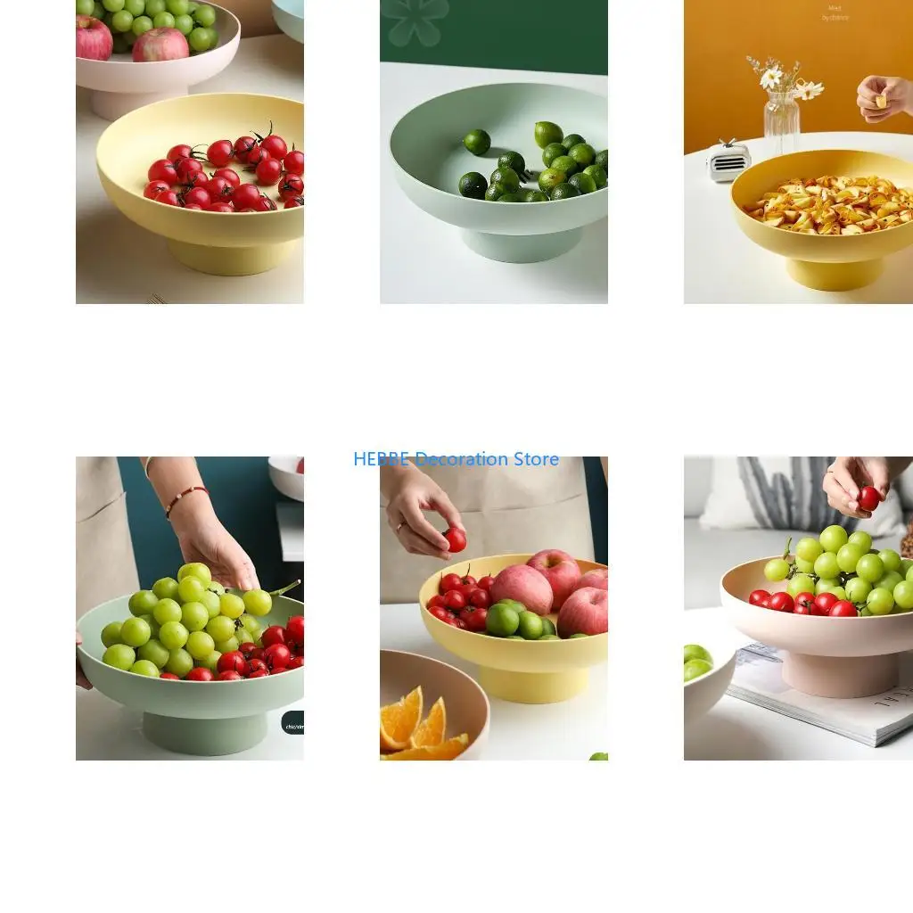 B0KC Fruit Dish Round Drain Fruit Basket Modern Container for Kitchen Counter Table Centerpiece Decorative Home Decor