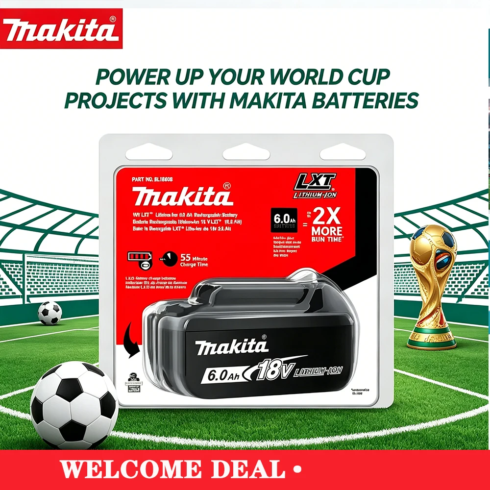 Makita 18V 6.0Ah / 6000mAh Li-ion Battery Pack – Original Replacement for BL1860 BL1850 BL1860B, Long Runtime, Durable