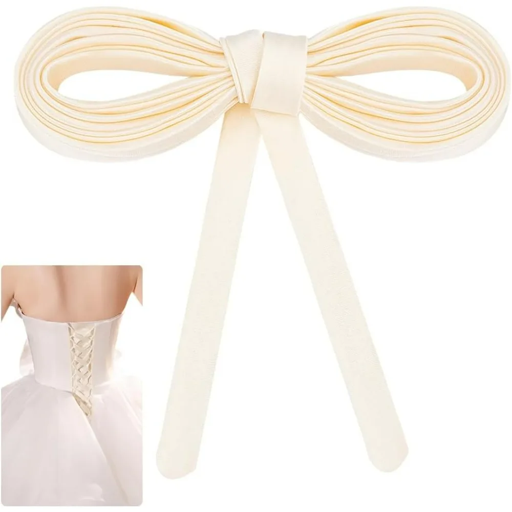 2Pcs 82.28 Inches Women's Tie Back for Wedding Bridal Gown, 0.51 Inch Adjustable Lace up Dress Cord Back, Lacing Cord Corset