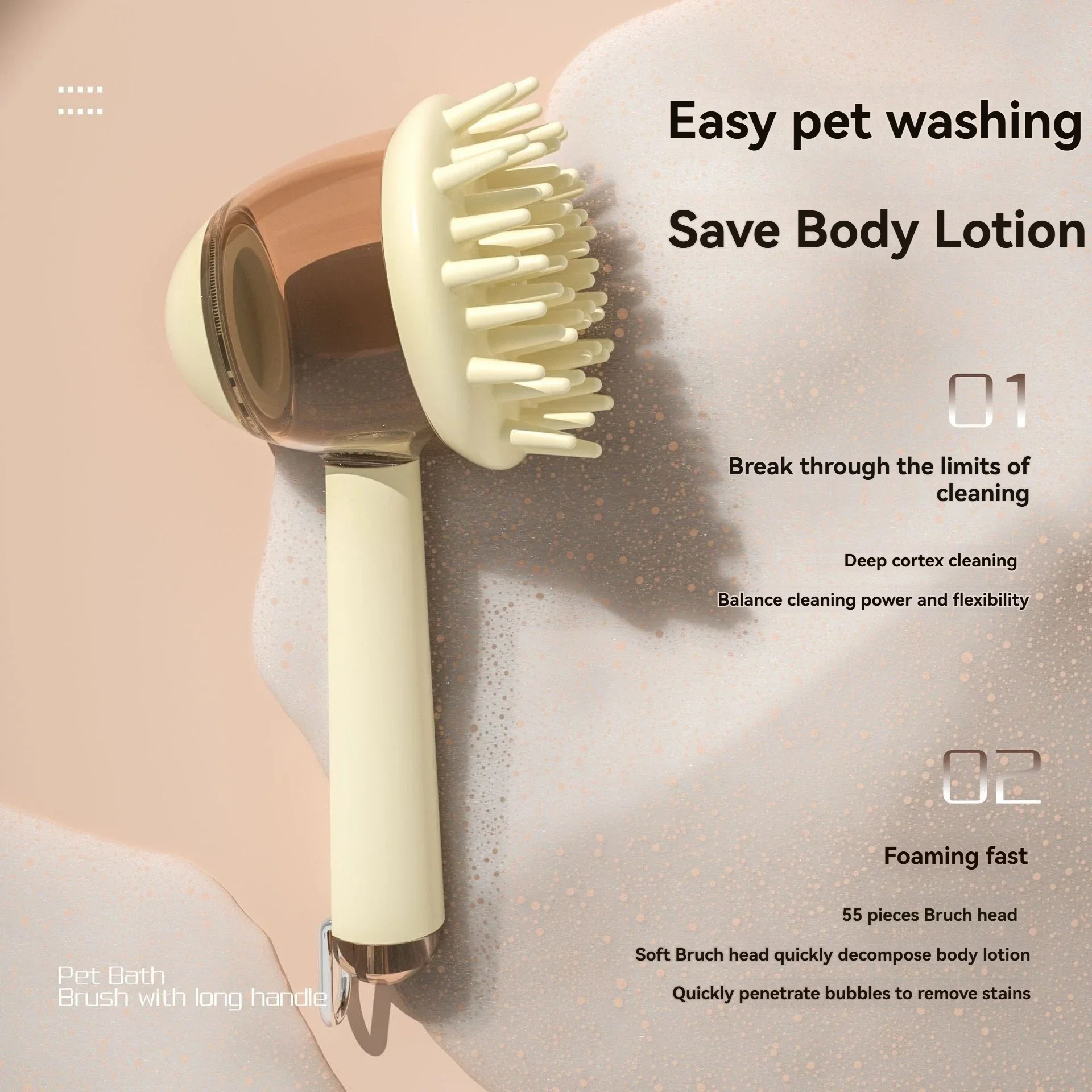 Pet Cleaning Soft Silicone Bathing Brush Cat Dog Massage Brush Can Add Bath Soap Bathing Massage Tool