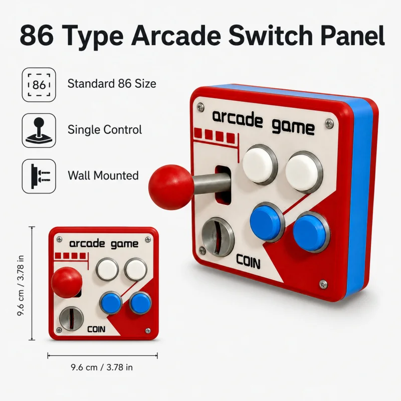 86 Type Retro Arcade Joystick Wall Switch Creative Single Control Light Switch Panel Decorative Room Decor