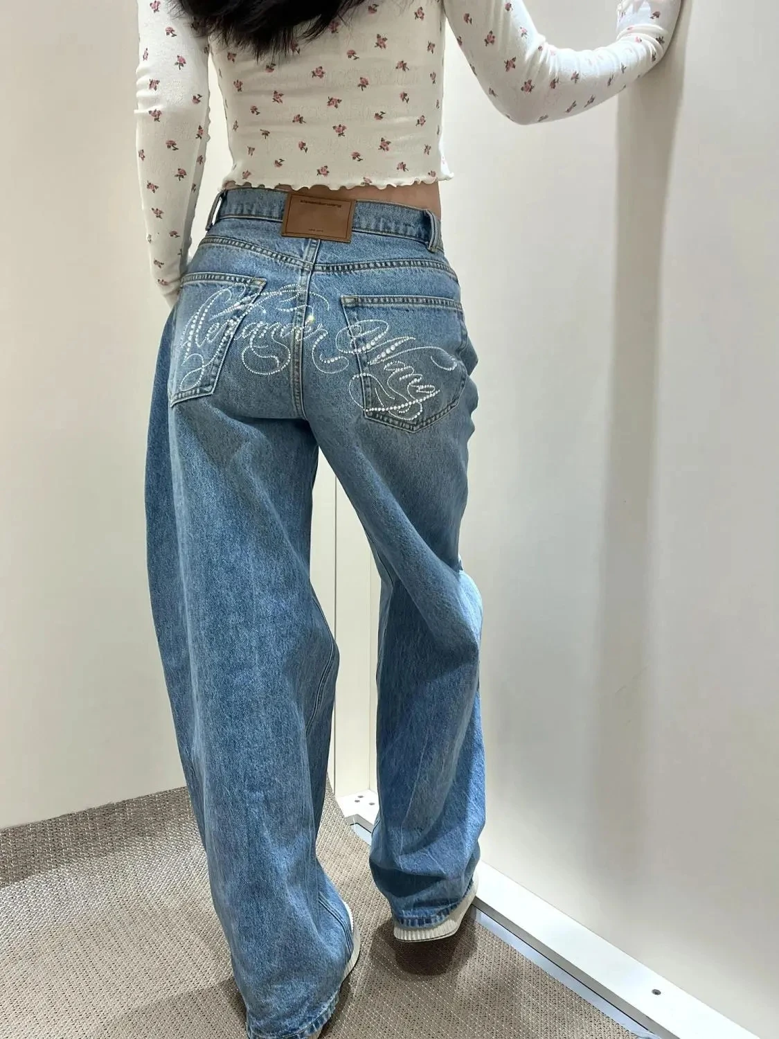 Y2k Jeans Women Vintage American Retro Heavy Duty Letter Pants Loose Straight Leg Winter New Design Slim Fit
