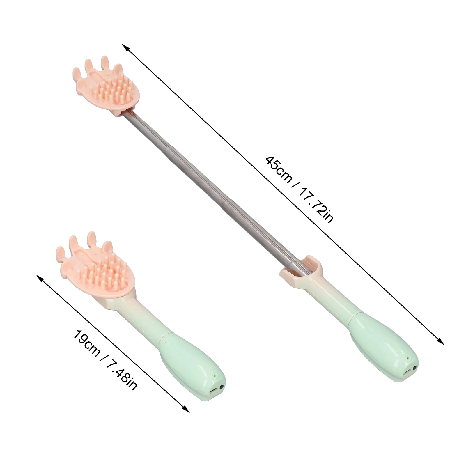 Electric Back Scratcher 45cm Extendable Effective Itch Relief Back Body Scratch Massage Tool for Home Travel Back Scratch Tool