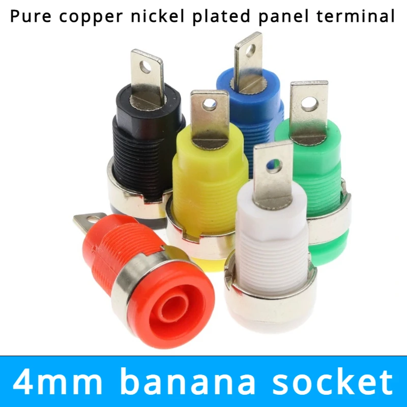 10PCS 4MM Banana Plugs Female Jack Socket Plug Wire Connector 5 Colors  Multimeter Socket Banana Head Female 32A