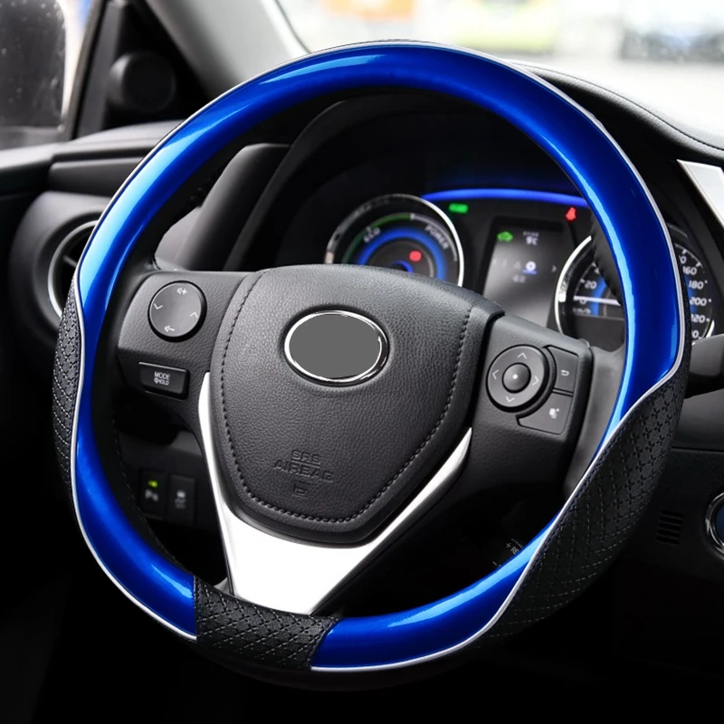 New Leather Steering Wheel Cover Protector Universal 35 36 37 38 39 40cm For BMW Audi Ford VW Golf 6 Honda Civic Toyota Mazda