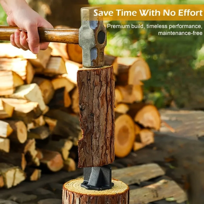 compact and large wood splitting device, mini square timber cutting tool, safe and handy wood chopper for outdoor camping