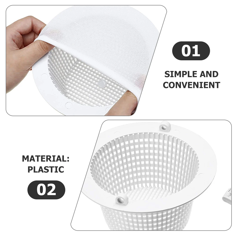 

Swimming Pool Filter Basket Anti Clogging Cleaning Supplies Filtration Accessories Pool Garbage Filter Practical Design