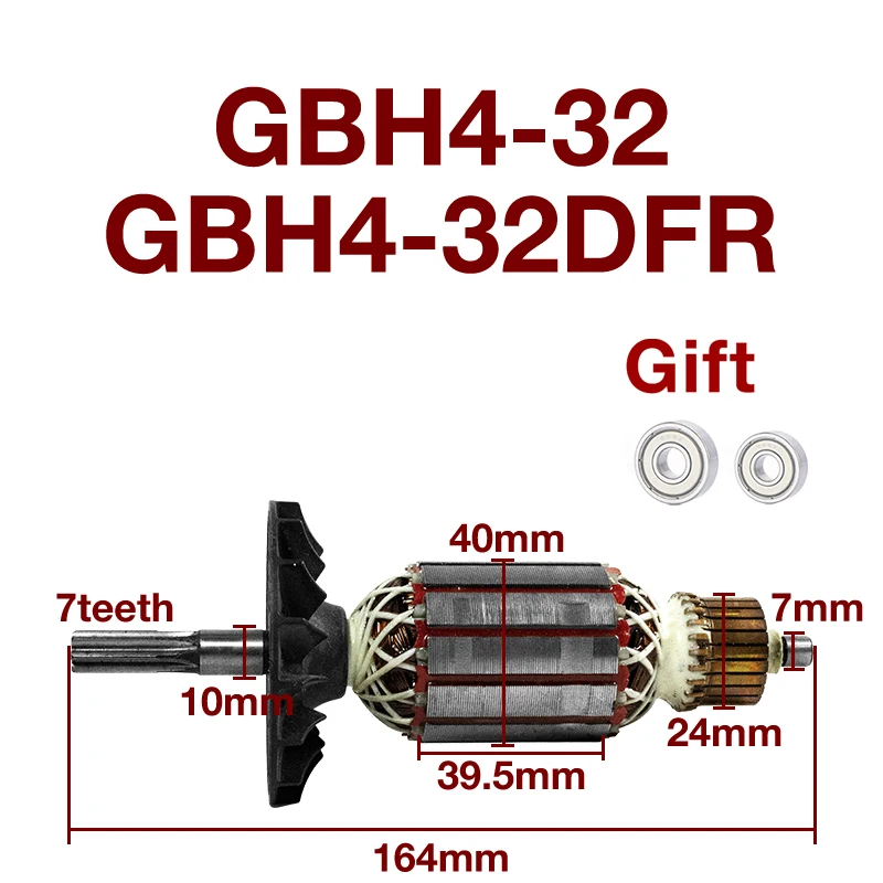 

AC220-240V Armature Replacement Accessories for Bosch GBH4-32 GBH4-32DFR Hammer Rotor Armature Anchor Power Tools