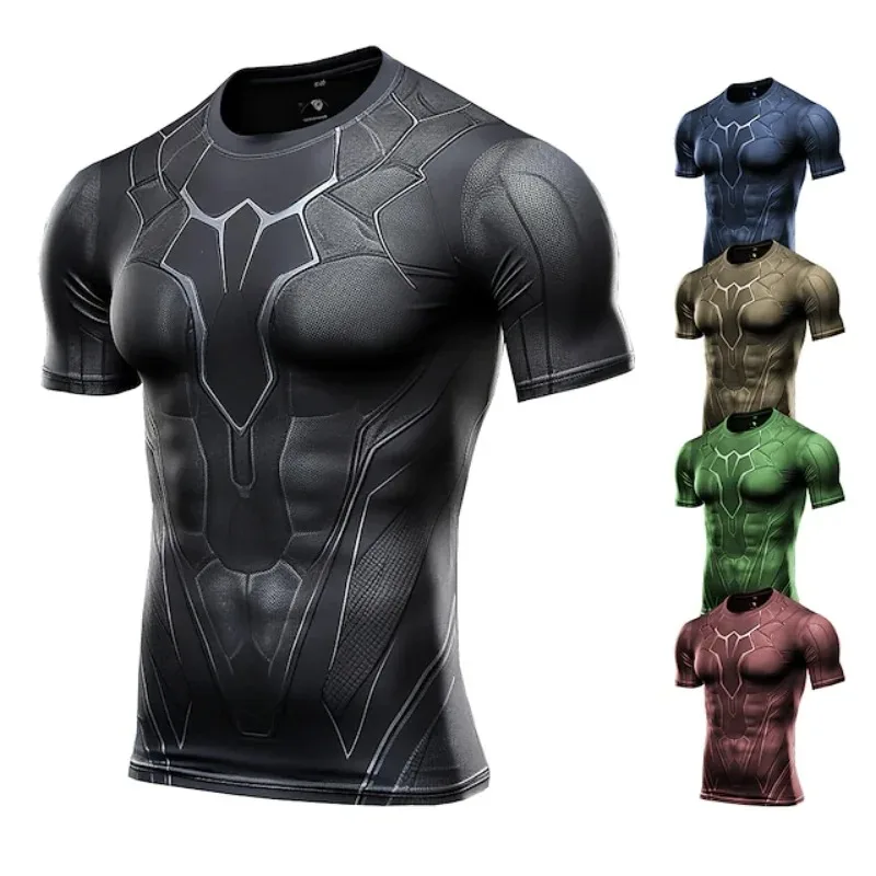 New Men's Running Shirt Bottom Tops Athletic Casual Breathable Moisture Wicking T-Shirt Gym Workout Soft Short Sleeve Sportswear