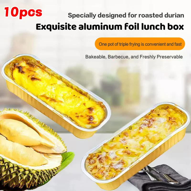 10Pcs Mini Loaf Pans Set Rectangle Aluminum Foil Heat-Resistant Bread & Cake Baking Pans for Daily & Holiday Use