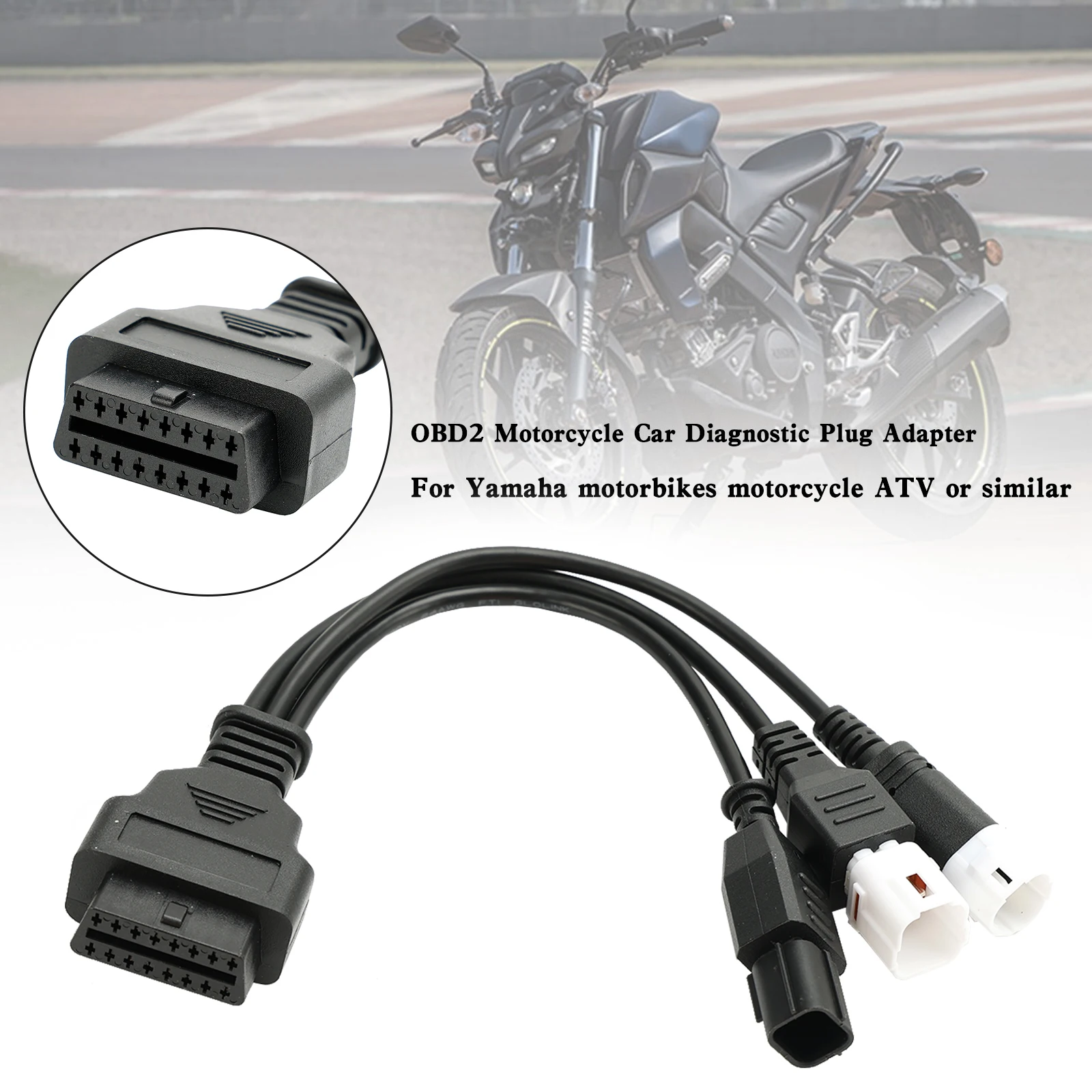 Topteng 3 pin 4 pin 2in1 OBD2 Diagnostic Adapter Connector For Yamaha Motorcycle Motorcycle Accessories