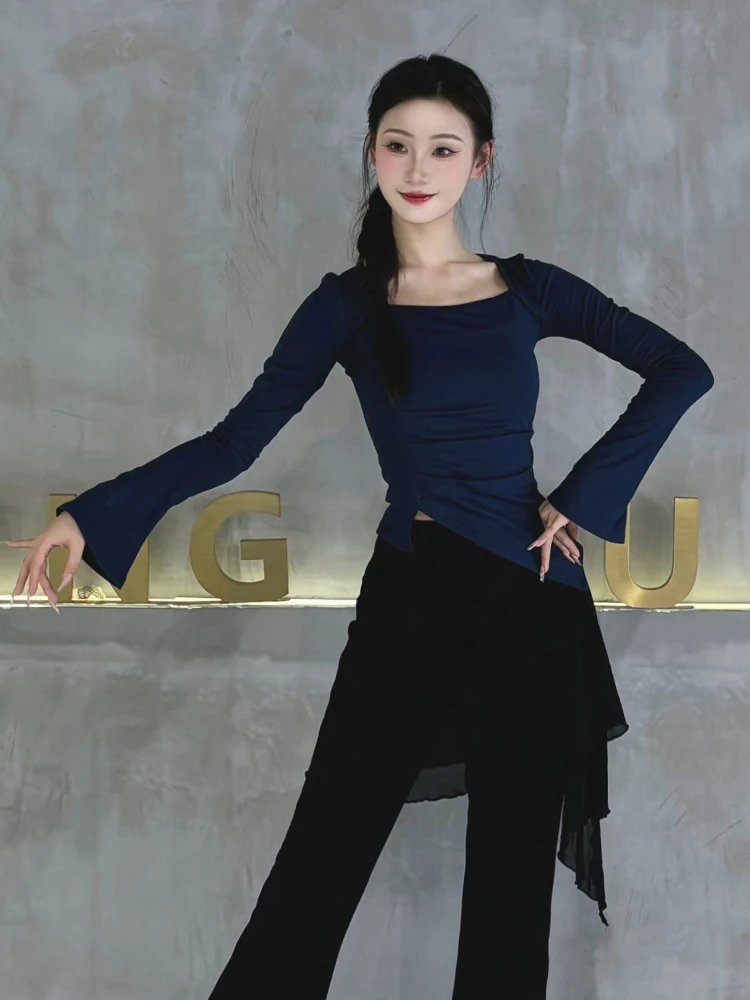 

Индивидуальный женский костюм для взрослых и детей, современный танцевальный тренировочный костюм с длинными рукавами, классическая тренировочная одежда, наряд для рейва