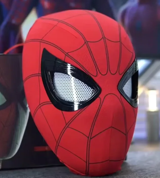2026 Popular Breathable Spider Man Headset with Chin Operable Blink Touch Glowing Mask Miles Halloween Cosplay Boys Headgear Toy view 2