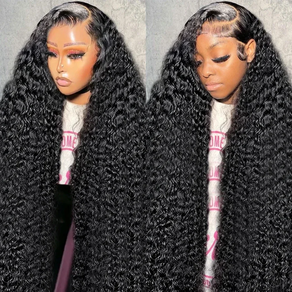 Brazilian Deep Wave 13x4 Lace Frontal Human Hair Wigs 42Inch 13x6 Water Curly Remy Lace Front Wigs Preplucked For Women On Sale